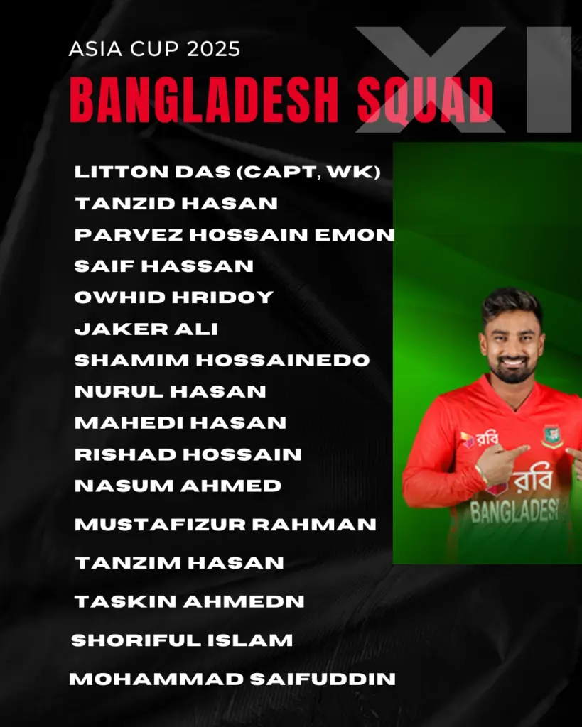 Bangladesh cricket selectors have dropped Mehidy Hasan and Mohammad Naim for the Asia Cup 2025