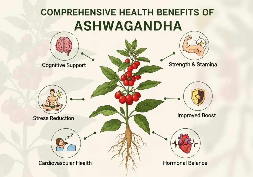 Potential benefits of ashwagandha include better athletic performance and sleep